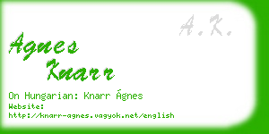 agnes knarr business card